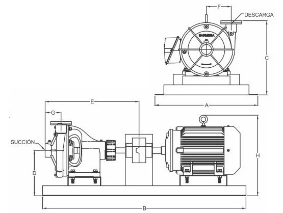 IA6BJMU-40-4 - Bomba Centrífuga Alta Presión - Acoplada por Cople Flexible a  Motor Eléctrico (TCCVE) - Serie IA - Barmesa Pumps