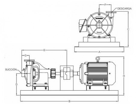 IA6BJMU-40-4 - Bomba Centrífuga Alta Presión - Acoplada por Cople Flexible a  Motor Eléctrico (TCCVE) - Serie IA - Barmesa Pumps